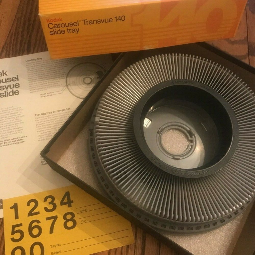 KODAK Carousel Transvue 140 Slide Tray In Original Factory Box with Inst…